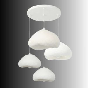 Lora 4 Light Metal Drop Ceiling Chandelier Light in White