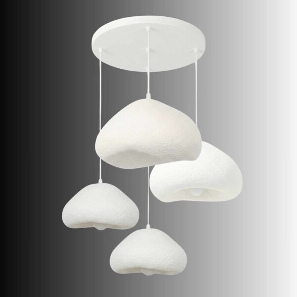 Lora 4 Light Metal Drop Ceiling Chandelier Light in White
