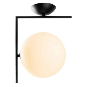 Luminar Metal Semi-Flush Ceiling Light in Black and White