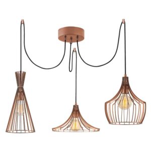 Mezop 3 Light Metal Chandelier Ceiling Pendant Light in Copper