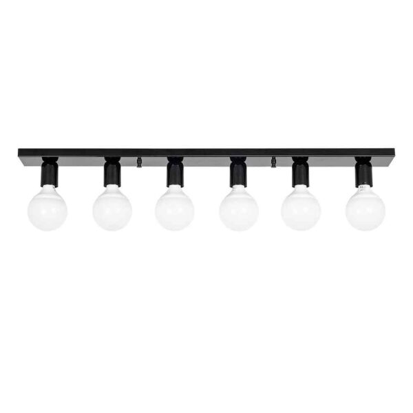 Mirro 6 Light Ceiling Light in Black