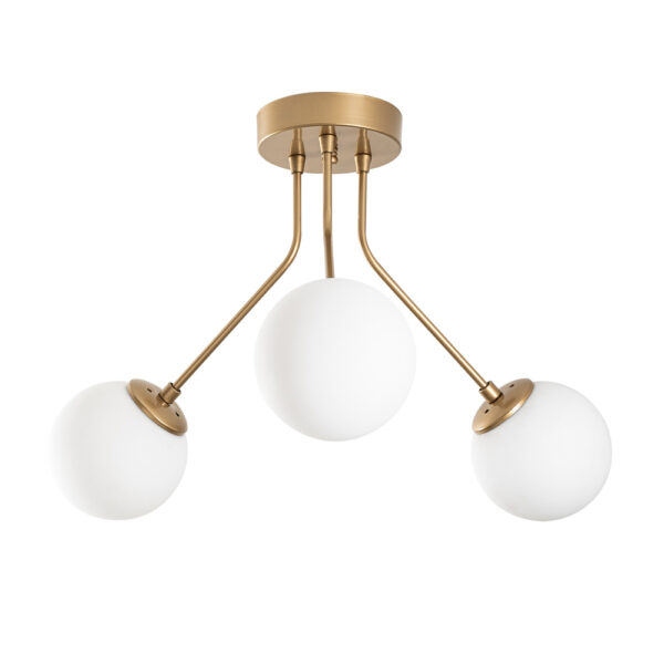 Orion 3 Light Metal Ceiling Light in Gold