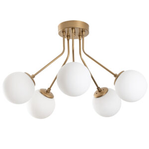 Orion 5 Light Metal Ceiling Light in Gold