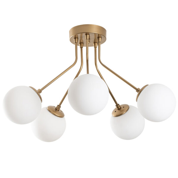 Orion 5 Light Metal Ceiling Light in Gold
