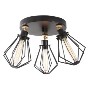 Oylat 3 Light Metal Ceiling Light in Black