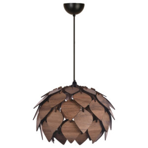 Tom Small Wooden Chandelier Light in Brown