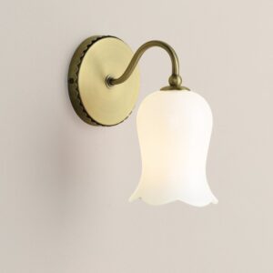 Laura Ashley Lidsell Wall Light In Matt Antique Brass Finish and Opal Glass LA3756647-Q