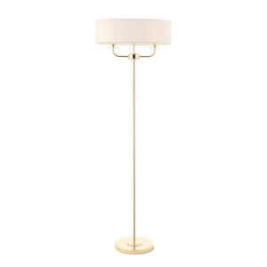 Maldon Glass Floor Lamp In Brass