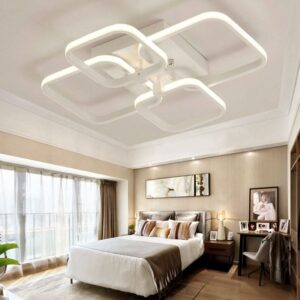 4/6/8 Lights Square LED Ceiling Light with Remote Control - 4 Lights