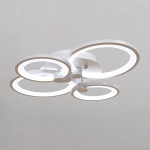 4/6/8 Rings LED Semi-Flush Ceiling Light Dimmable/Non-Dimmable - 4 Rings / Non-Dimmable / Cool White