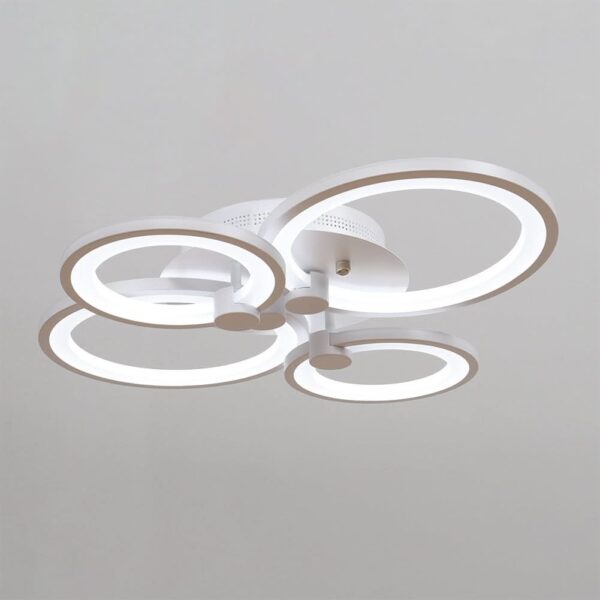 4/6/8 Rings LED Semi-Flush Ceiling Light Dimmable/Non-Dimmable - 4 Rings / Non-Dimmable / Cool White