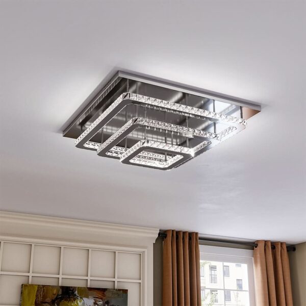 60cm Wide 86W LED Crystal Ceiling Lights Pendant Chandelier Lamp - Cool White