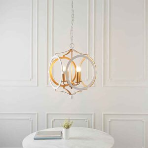 Alameda Metal Pendent Ceiling Light In Gold And White