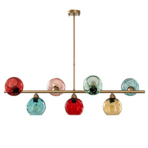 Benek 7 Light Metal Ceiling Pendant Light in Multicolour