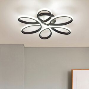 Black Frame Modern Dimmable/White LED Chandelier Ceiling Light - 58 cm / Non-dimmable
