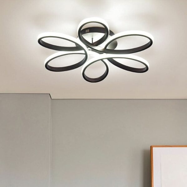 Black Frame Modern Dimmable/White LED Chandelier Ceiling Light - 58 cm / Non-dimmable