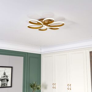 Golden Frame Modern Cool White LED Chandelier Ceiling Light