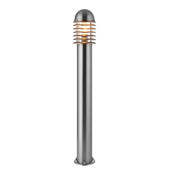 Louvre Large Floor Lamp In Brushed Steel
