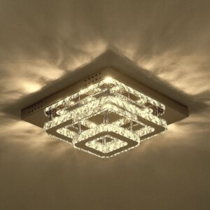 Modern 2-Tier Crystal LED Ceiling Light Fixture Dimmable/Non-dimmable