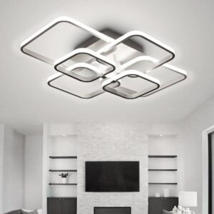 New LED Ceiling Light Fixture with Square Lampshades - 4 square shades