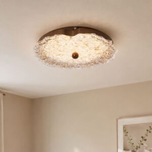 Walnut Ripple Acrylic Ceiling Light | Colour-Changing Flush Mount